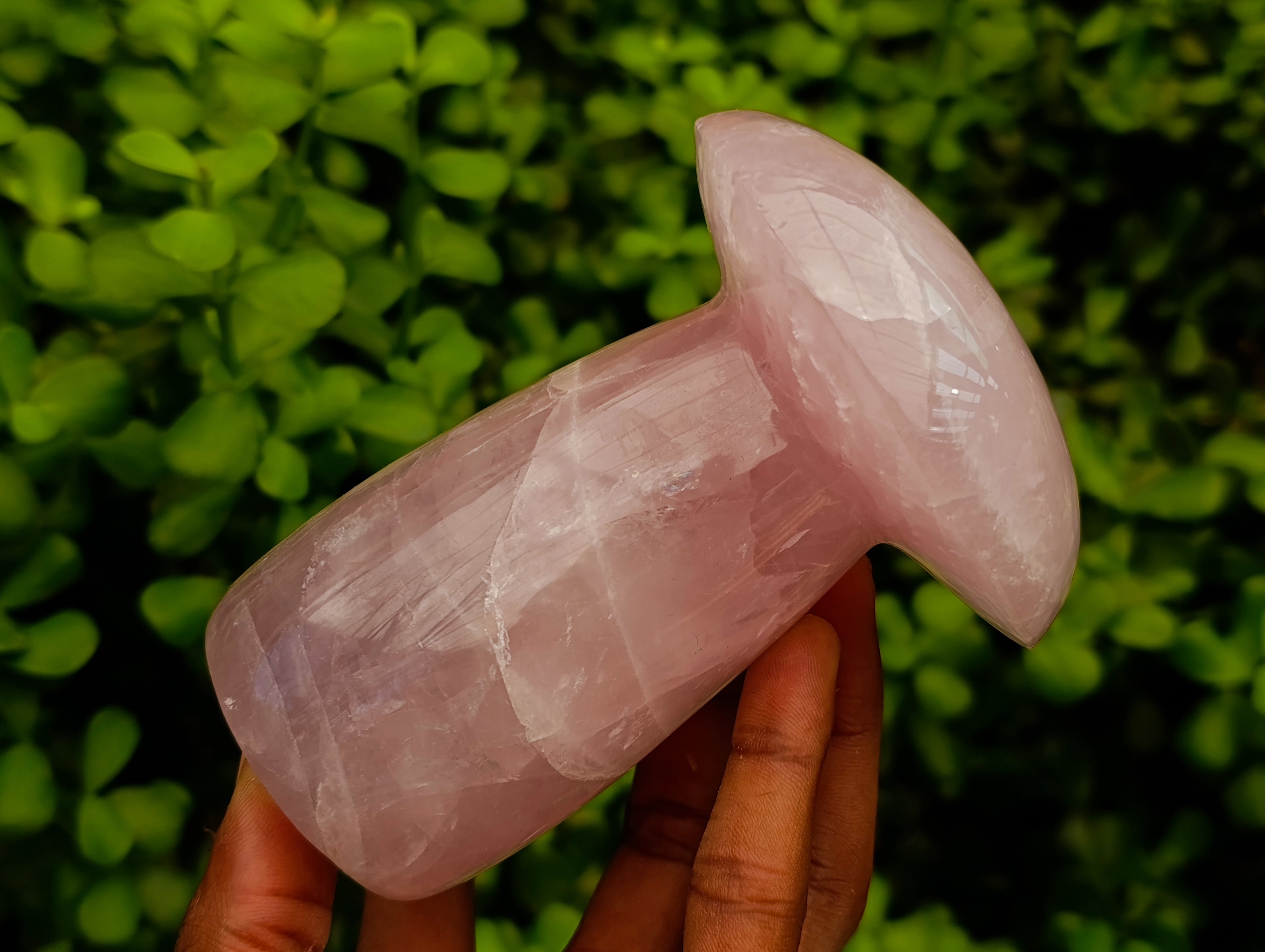 Polished XL Rose Quartz Mushrooms x 3 From Madagascar - Toprock Gemstones and Minerals 