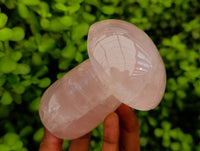 Polished XL Rose Quartz Mushrooms x 3 From Madagascar