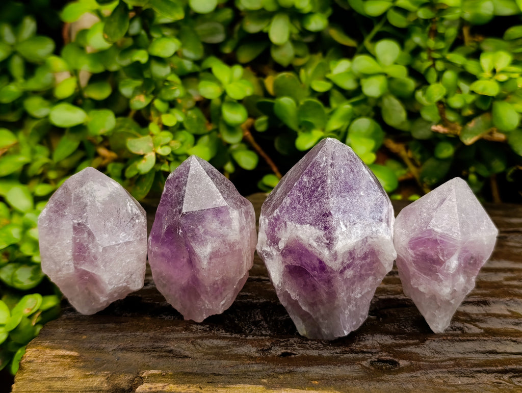 Natural Jacaranda Amethyst Quartz Crystals x 12 From Mumbwa, Zambia - Toprock Gemstones and Minerals 