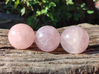Polished Rose Quartz Spheres x 12 From Madagascar - Toprock Gemstones and Minerals 