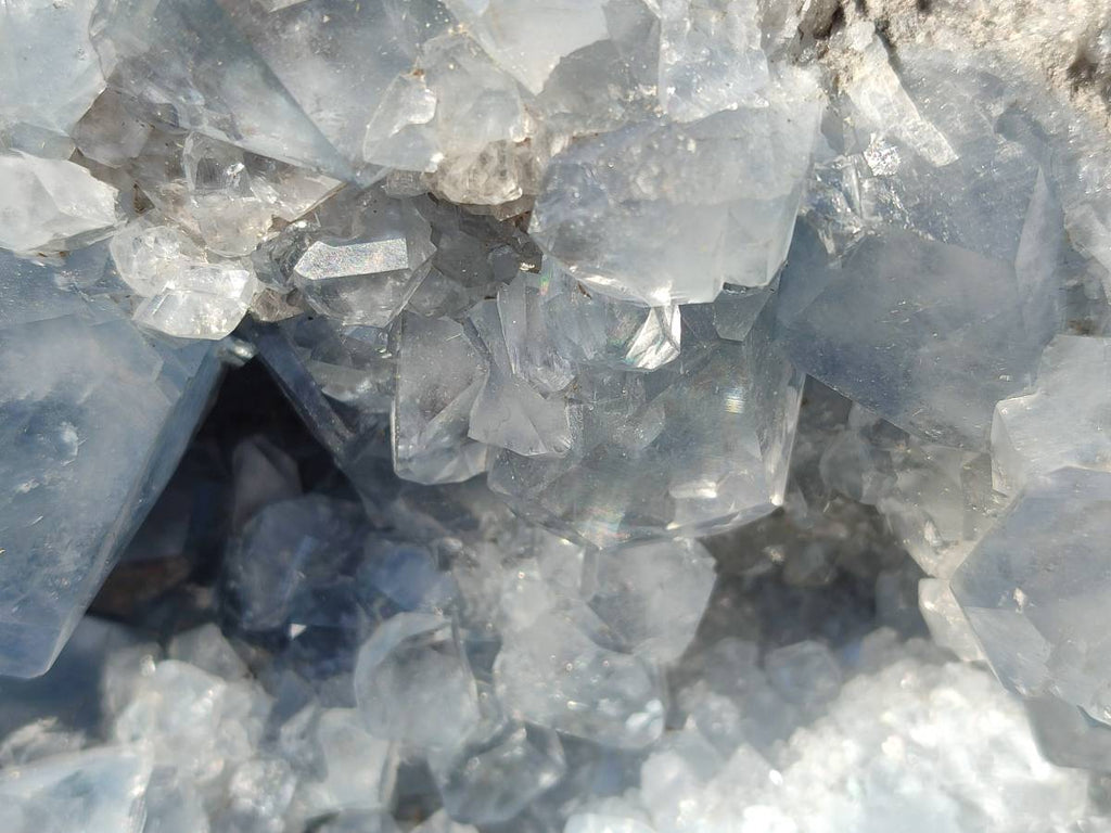 Natural Blue Celestite Geode Specimen x 1 From Sakoany, Madagascar - Toprock Gemstones and Minerals 