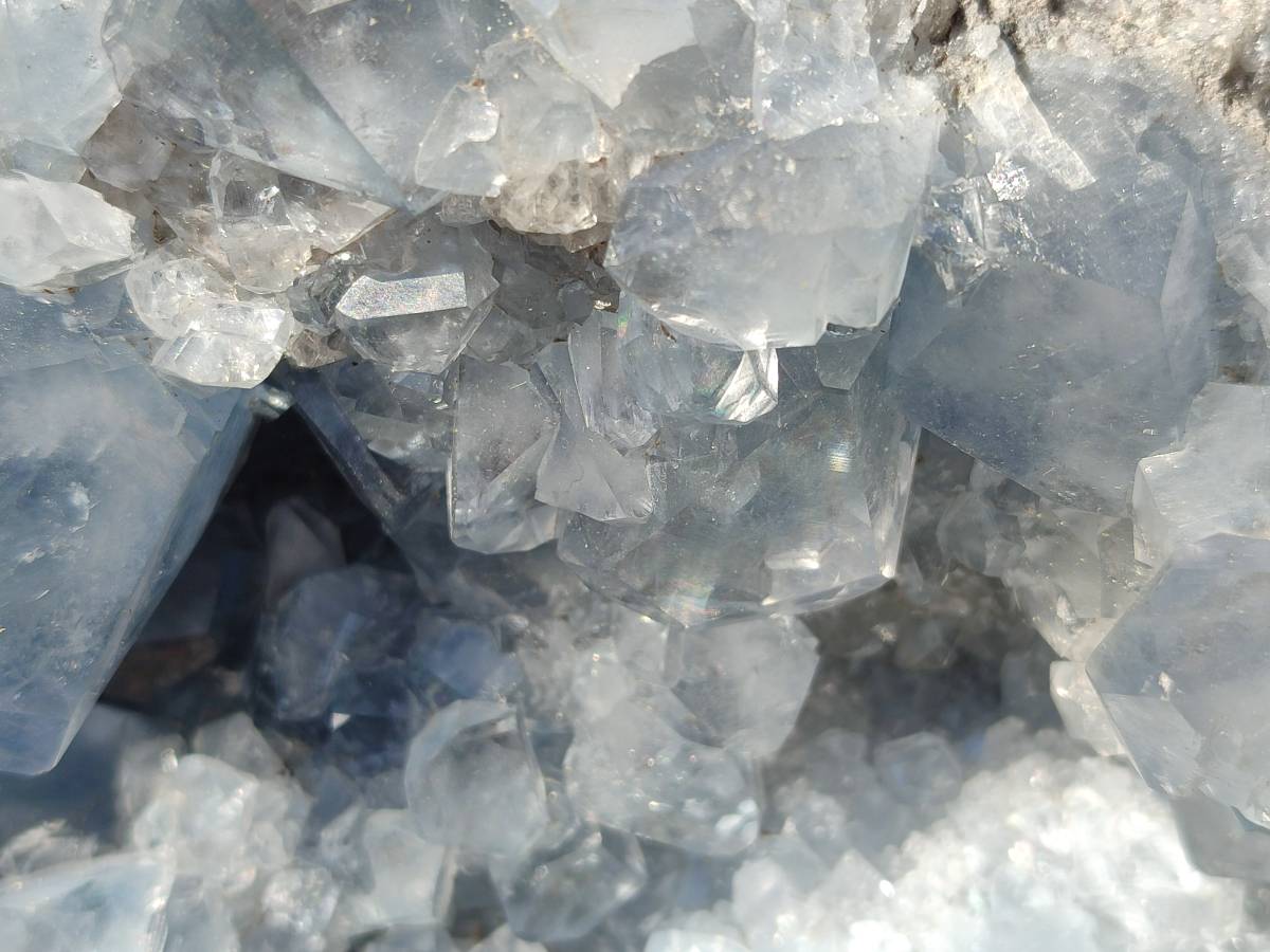 Natural Blue Celestite Geode Specimen x 1 From Sakoany, Madagascar - Toprock Gemstones and Minerals 