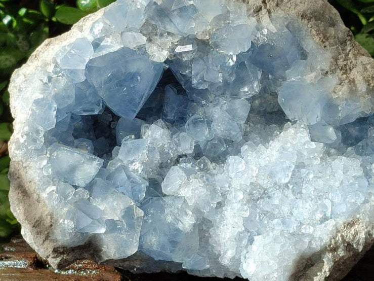 Natural Blue Celestite Geode Specimen x 1 From Sakoany, Madagascar - Toprock Gemstones and Minerals 