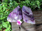 Polished Deep Purple Chevron Amethyst Points x 2 from Ankazobe, Madagascar - Toprock Gemstones and Minerals 