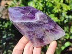 Polished Deep Purple Chevron Amethyst Points x 2 from Ankazobe, Madagascar - Toprock Gemstones and Minerals 