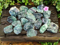 Natural Watermelon Fluorite Cobbed Specimens x 28 From Uis, Namibia