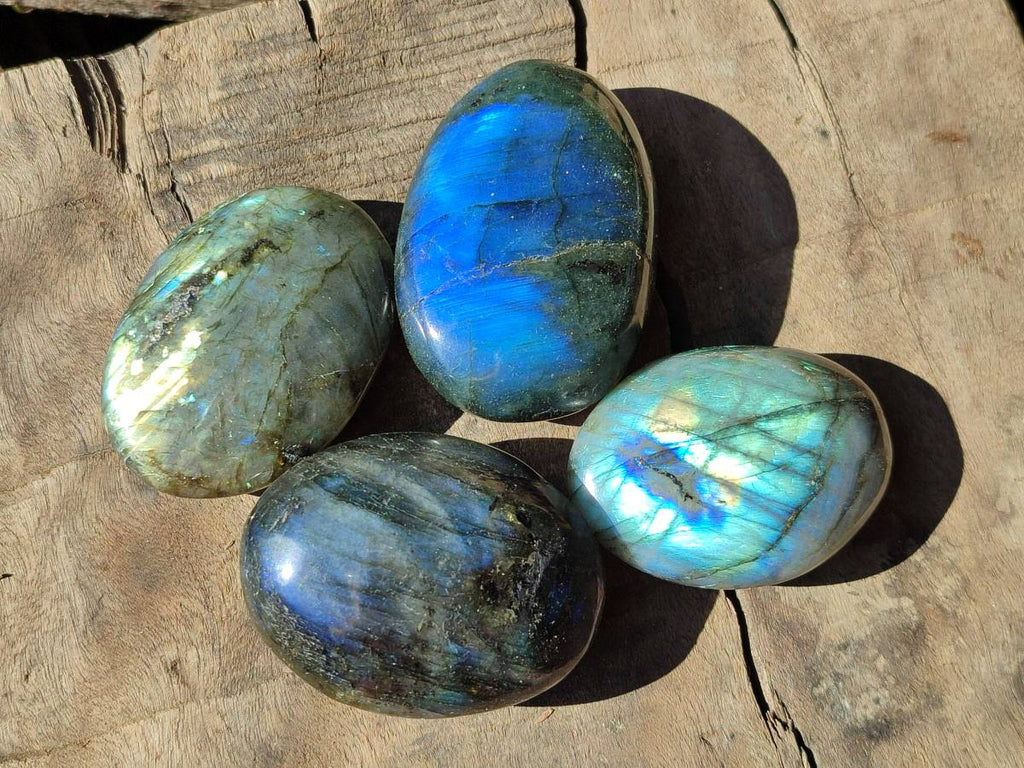 Polished Labradorite Galets x 12 From Tulear, Madagascar - Toprock Gemstones and Minerals 