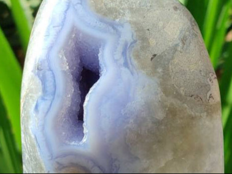 Polished Blue Lace Agate Standing Free Form x 1 From Nsanje, Malawi - Toprock Gemstones and Minerals 