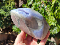 Polished Blue Lace Agate Standing Free Form x 1 From Nsanje, Malawi