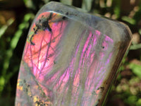 Polished Rare Purple Labradorite Standing Free Forms x 3 From Tulear, Madagascar