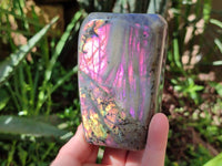 Polished Rare Purple Labradorite Standing Free Forms x 3 From Tulear, Madagascar