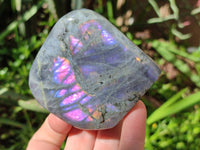 Polished Rare Purple Labradorite Standing Free Forms x 3 From Tulear, Madagascar