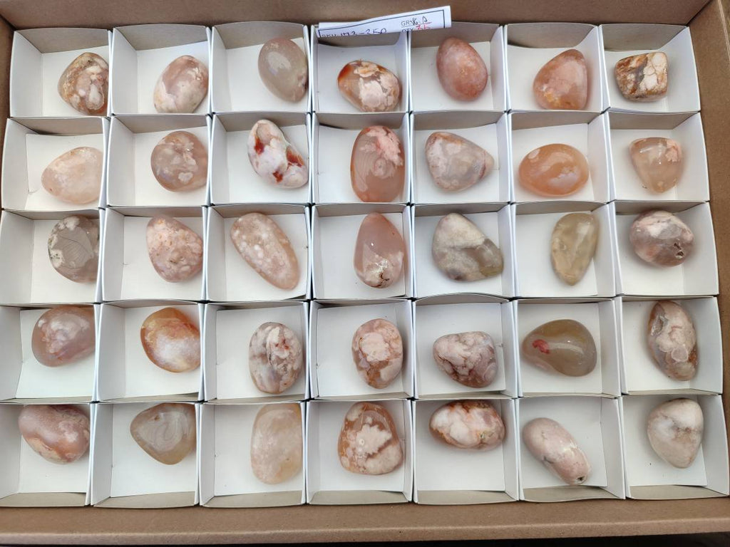 Polished Flower Agate Free Forms x 35 From Antsahalova, Madagascar - Toprock Gemstones and Minerals 