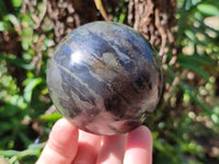 Polished Basalt Pharaoh Stone Spheres x 2 From Iron Duke Mine, Zimbabwe