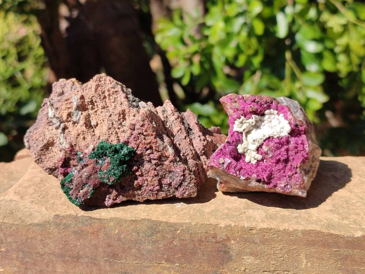 Natural Salrose Cobaltion Dolomite with Chrysocolla , Malachite , Heterogenite & Kaolinite Specimens x 12 From Kakanda, Congo - Toprock Gemstones and Minerals 