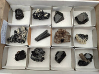 Natural Schorl Black Tourmaline with Smokey Quartz x 12 From Erongo, Namibia