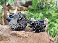 Natural Schorl Black Tourmaline with Smokey Quartz x 12 From Erongo, Namibia