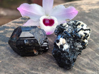 Natural Schorl Black Tourmaline with Smokey Quartz x 12 From Erongo, Namibia