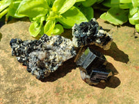 Natural Schorl Black Tourmaline with Smokey Quartz x 12 From Erongo, Namibia