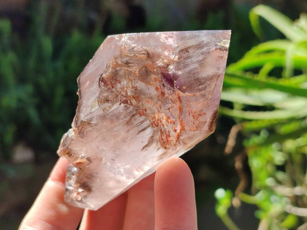 Polished Smokey Window Amethyst Crystals x 6 From Akansobe, Madagascar