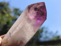 Polished Smokey Window Amethyst Crystals x 6 From Akansobe, Madagascar