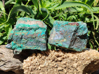 Natural Shattuckite, Malachite, Cuprite, Bornite, Chalcocite  Specimens x 3 From Kaokoveld, Namibia