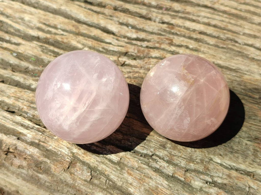 Polished Star Rose Quartz Spheres x 6 From Madagascar - Toprock Gemstones and Minerals 