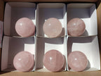 Polished Star Rose Quartz Spheres x 6 From Madagascar - Toprock Gemstones and Minerals 