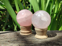 Polished Star Rose Quartz Spheres x 6 From Madagascar