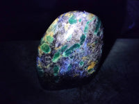 Polished Emerald Mica 'Mutokolite' Standing Free Forms x 5 From Mutoko, Zimbabwe