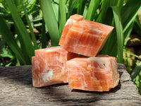 Natural Fluorescent Sunset Orange Calcite Specimens x 6 From Spitzkop, Namibia