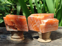 Natural Fluorescent Sunset Orange Calcite Specimens x 6 From Spitzkop, Namibia