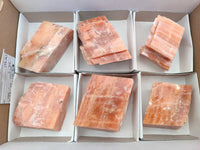 Natural Fluorescent Sunset Orange Calcite Specimens x 6 From Spitzkop, Namibia