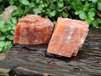 Natural Fluorescent Sunset Orange Calcite Specimens x 6 From Spitzkop, Namibia