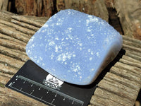 Polished Blue Lace Agate Standing Free Forms x 3 From Nsanje, Malawi