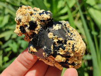 Natural Schorl Black Tourmaline with Associated Minerals x 6 From Erongo, Namibia