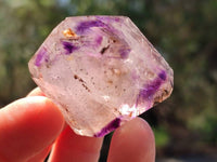 Polished Window Amethyst Crystals x 12 From Akansobe, Madagascar