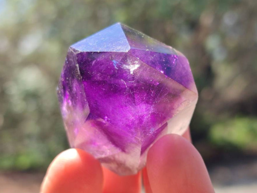 Polished Window Amethyst Crystals x 12 From Akansobe, Madagascar - Toprock Gemstones and Minerals 