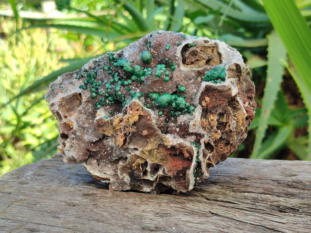 Natural Silky Ball Malachite and Drusy Quartz On Dolomite Matrix Specimens x 2 From Mindingi Mine, Kambove, Congo - Toprock Gemstones and Minerals 