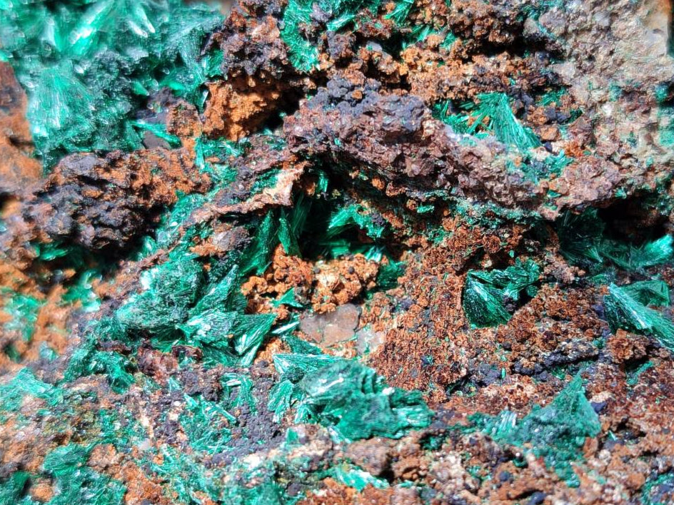 Acicular Rocks Natural Silky Acicular Malachite Specimen on Dolomite Matrix x 1 From ...