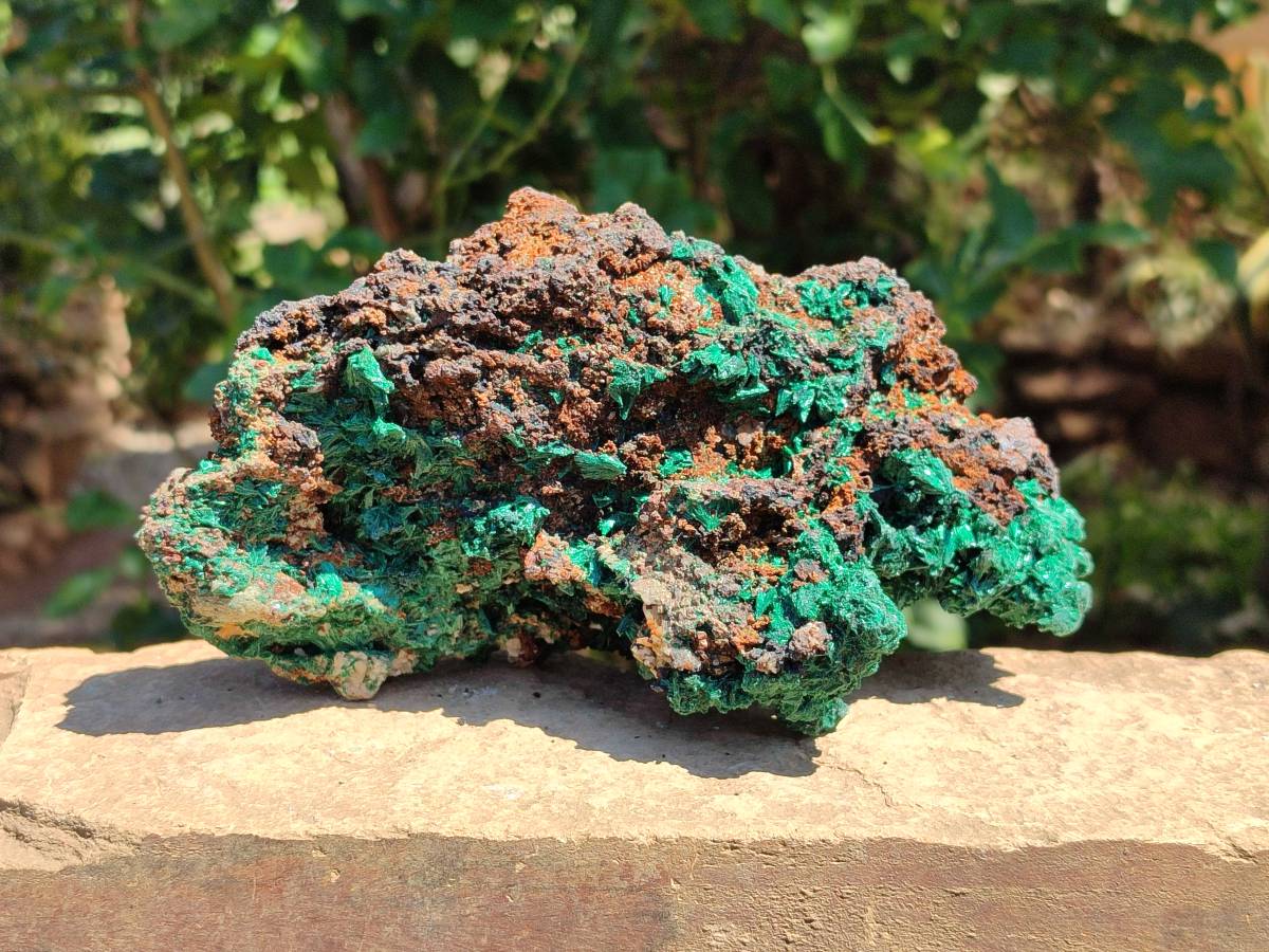 Natural Silky Acicular Malachite Specimen Dolomite Matrix x 1 From Kasompe, Congo - Toprock Gemstones and Minerals 