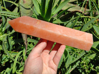 Polished Orange Twist Calcite Towers x 2 From Maevantanana, Madagascar
