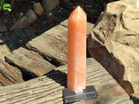 Polished Orange Twist Calcite Towers x 2 From Maevantanana, Madagascar