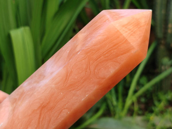 Polished Orange Twist Calcite Towers x 2 From Maevantanana, Madagascar