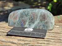 Polished Purple Flash Labradorite Standing Free Forms x 2 From Tulear, Madagascar