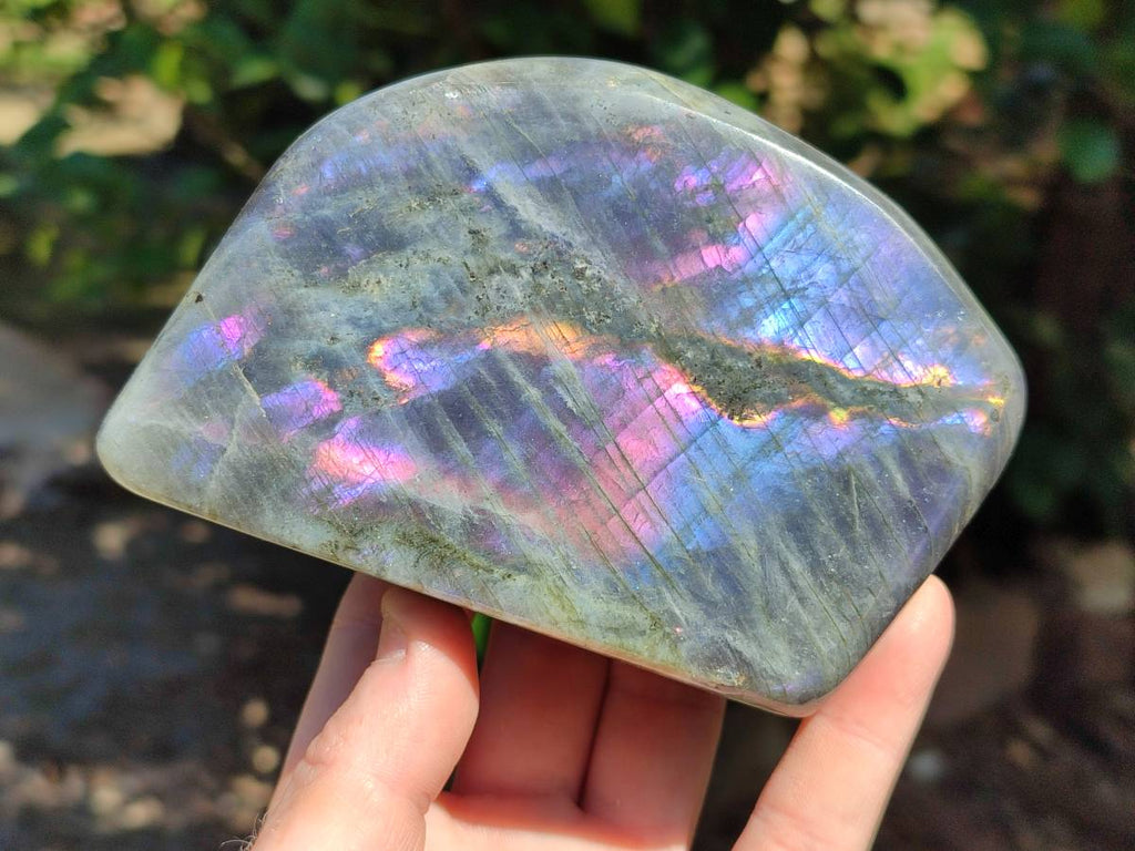 Polished Purple Flash Labradorite Standing Free Forms x 2 From Tulear, Madagascar - Toprock Gemstones and Minerals 
