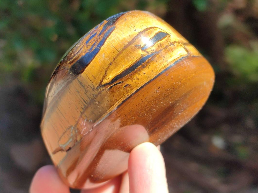 Polished Golden Tiger's Eye with Banded Tiger Iron Free Forms x 5 From Prieska, Northern Cape, South Africa - Toprock Gemstones and Minerals 