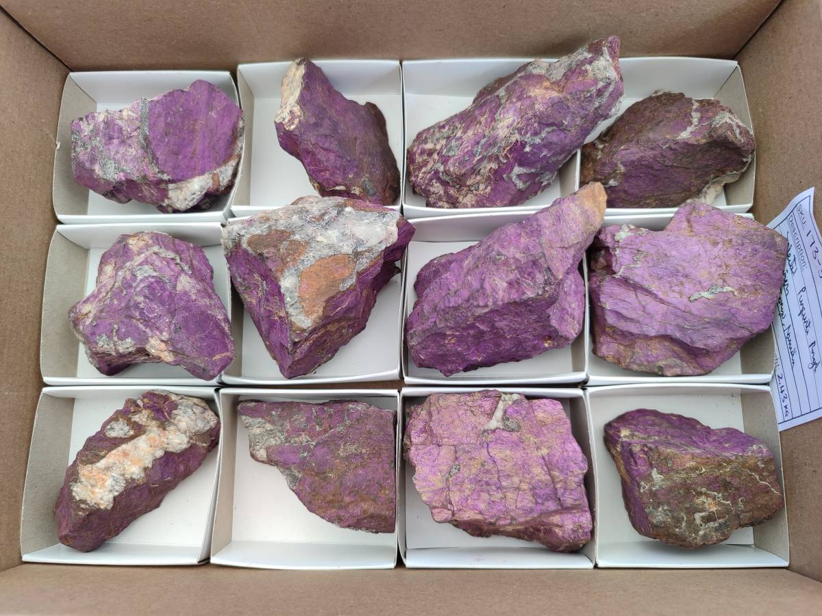 Natural Selected Rough Purpurite Specimens x 12 From Erongo, Namibia - Toprock Gemstones and Minerals 