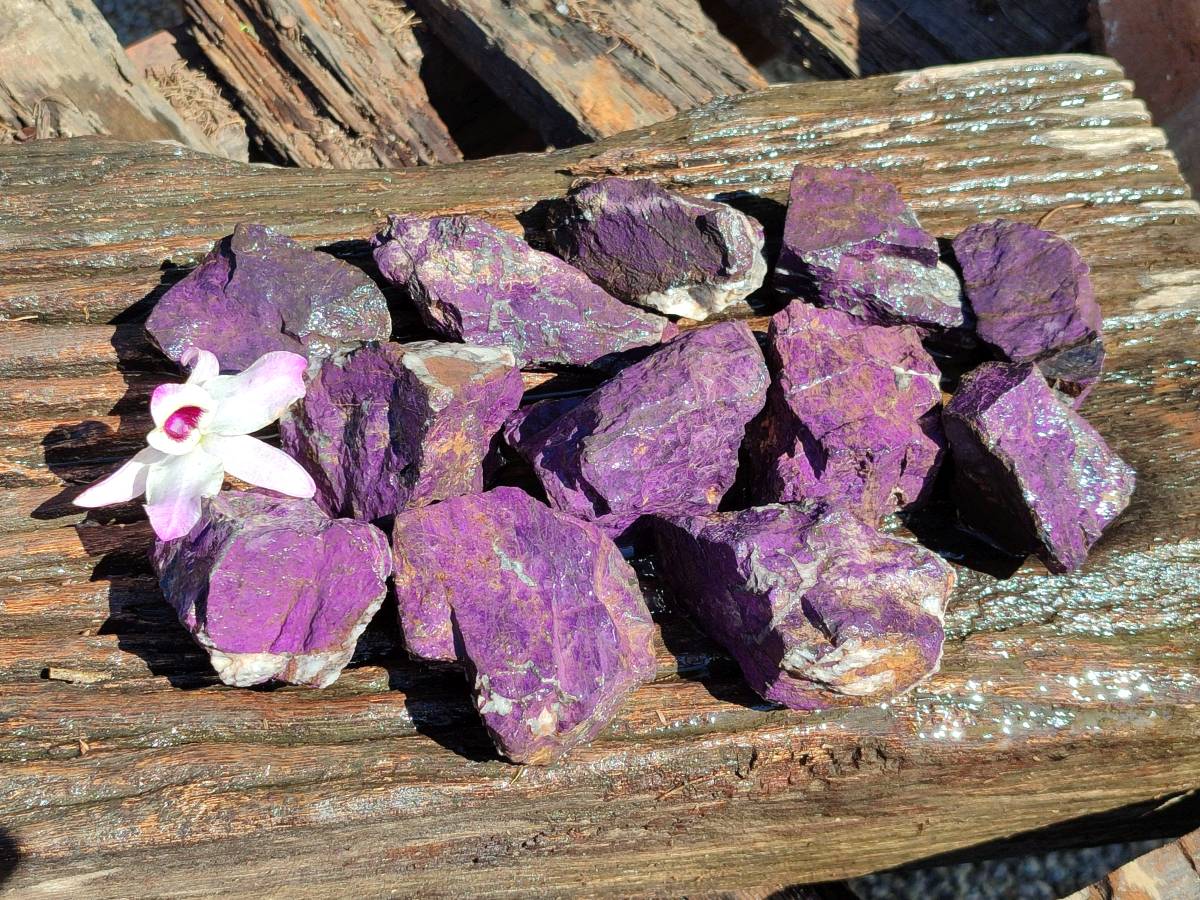 Natural Selected Rough Purpurite Specimens x 12 From Erongo, Namibia - Toprock Gemstones and Minerals 