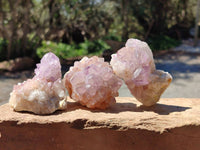 Natural Sunburst Amethyst Spirit Quartz Clusters x 12 From Boekenhouthoek, South Africa